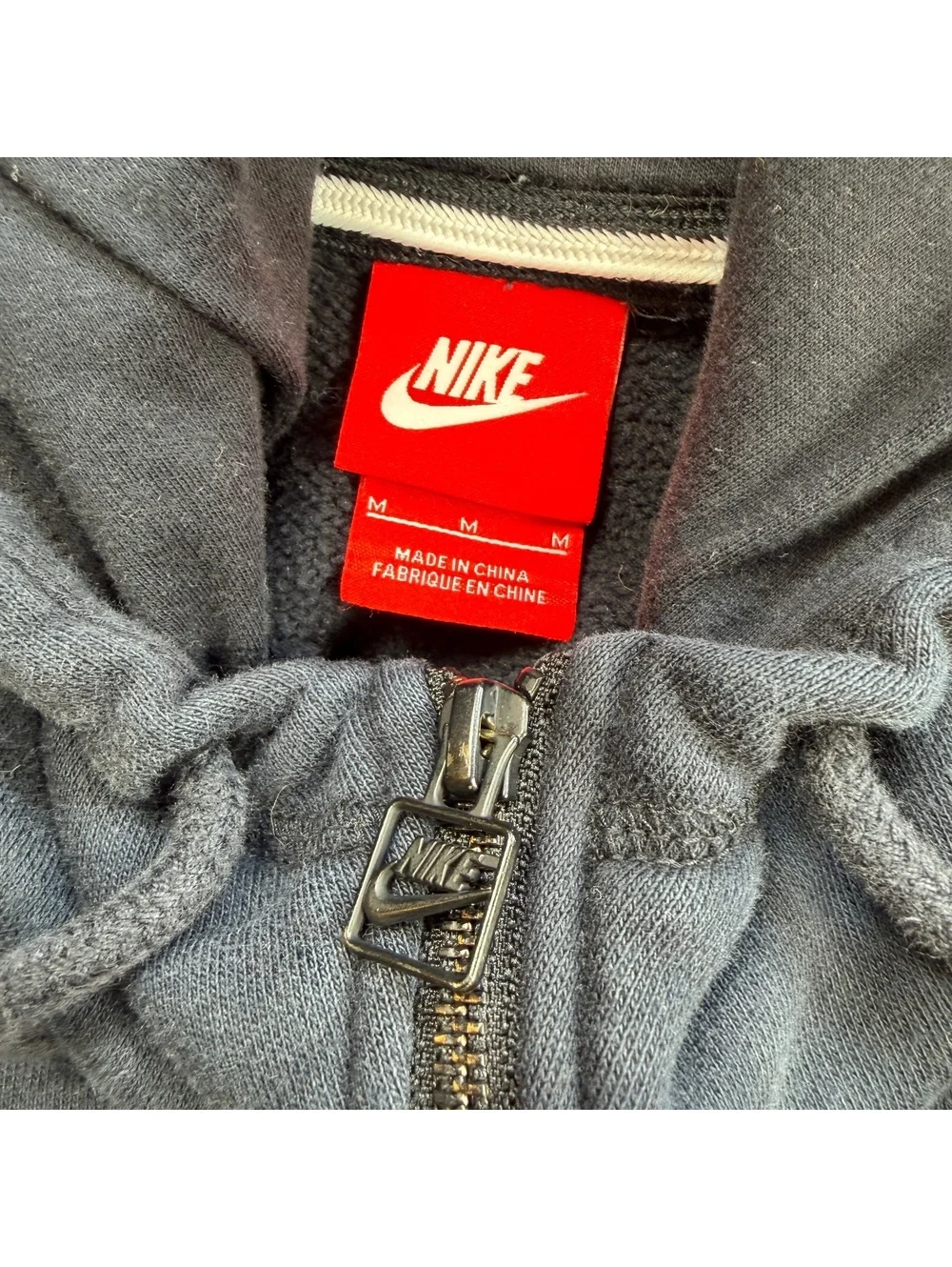 Nike Sportswear Full Zip Hoodie Black Utility Sleeve Pocket Sweatshirt Mens M